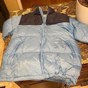 Baby blue puffer jacket